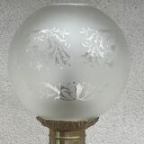 Baluster lamp blue and bronze porcelain