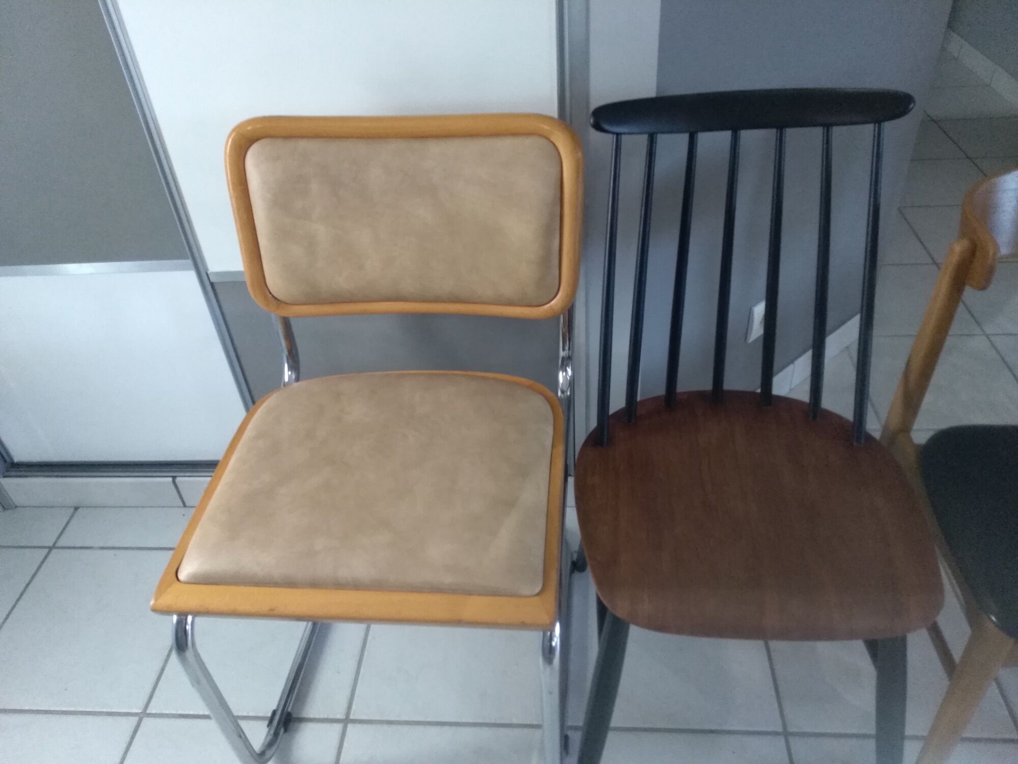 Lot of 6 mismatched chairs Breuer, Baumann