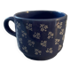 Vintage blue cup with flower decor