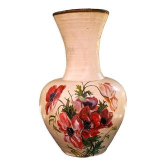 Hand-painted terracotta pottery vase