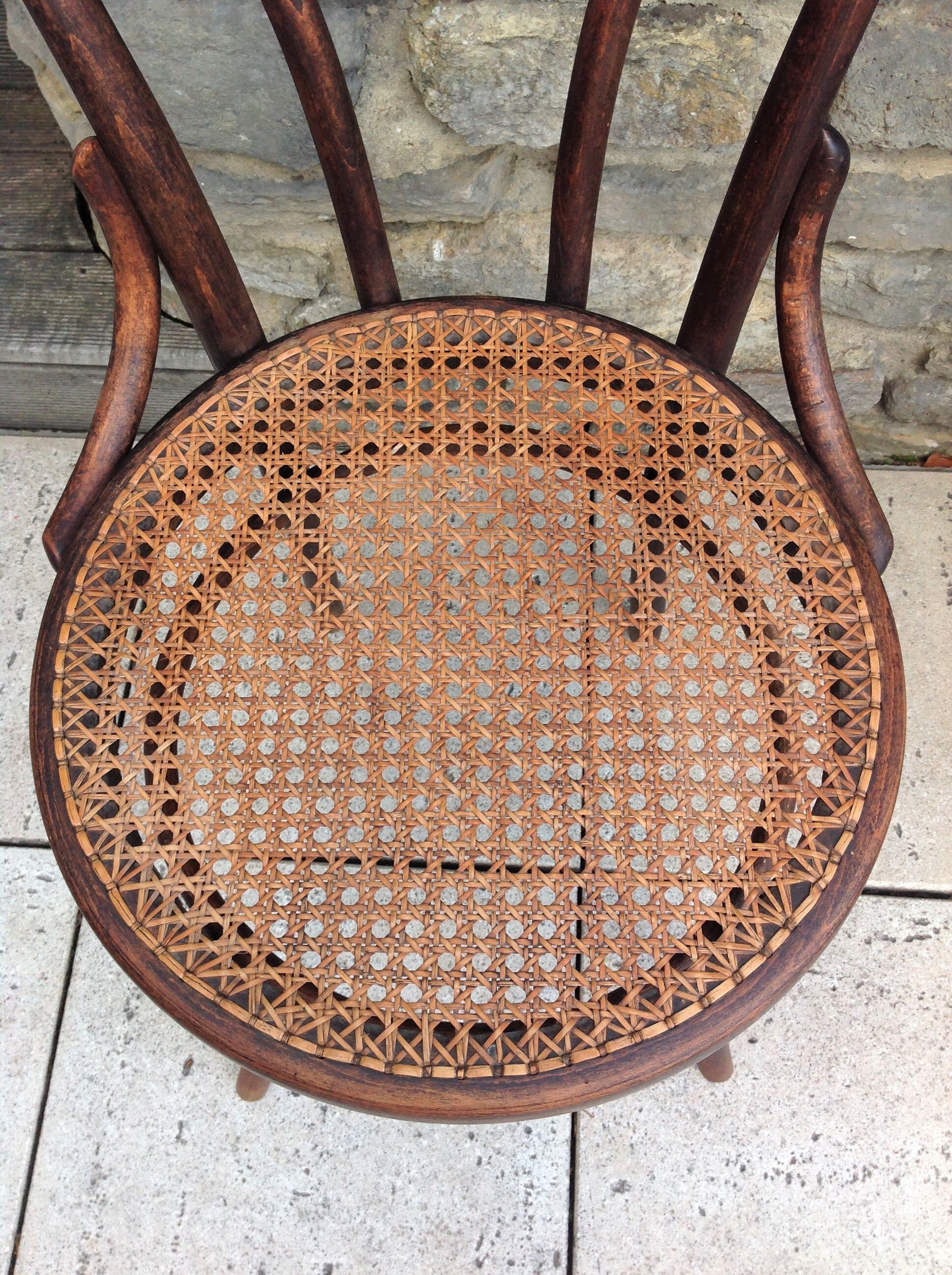 Fischel bistro chair with cannate / vintage seat 30s-40s