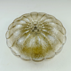 Vintage 1970s mid century wall sconce petal-shaped amber glass shades 2 available