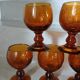 8 amber bubble wine glasses