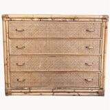 Commode en bambou et rotin