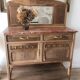 Vintage solid wood sideboard / serving trolley, Art Deco style
