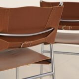 4 "SE06" brown leather chairs by Martin Visser for Spectrum 80's