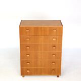 Teak six-drawer chest from the 1970s.