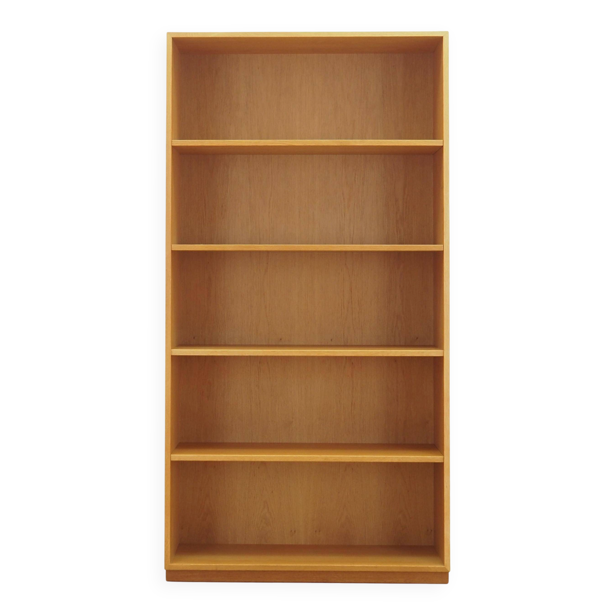 Danish ash shelving unit, adjustable shelves, 1970s
