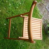 Vintage blond wood folding chair