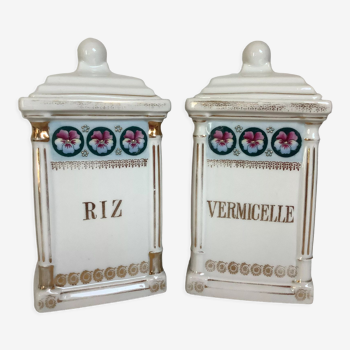 Paire de pots riz et vermicelle