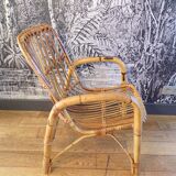 Vintage wicker armchair