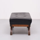 Black Leather Ottoman 1920s England