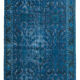 Hand-knotted antique turkish 1980s 146 cm x 263 cm blue rug