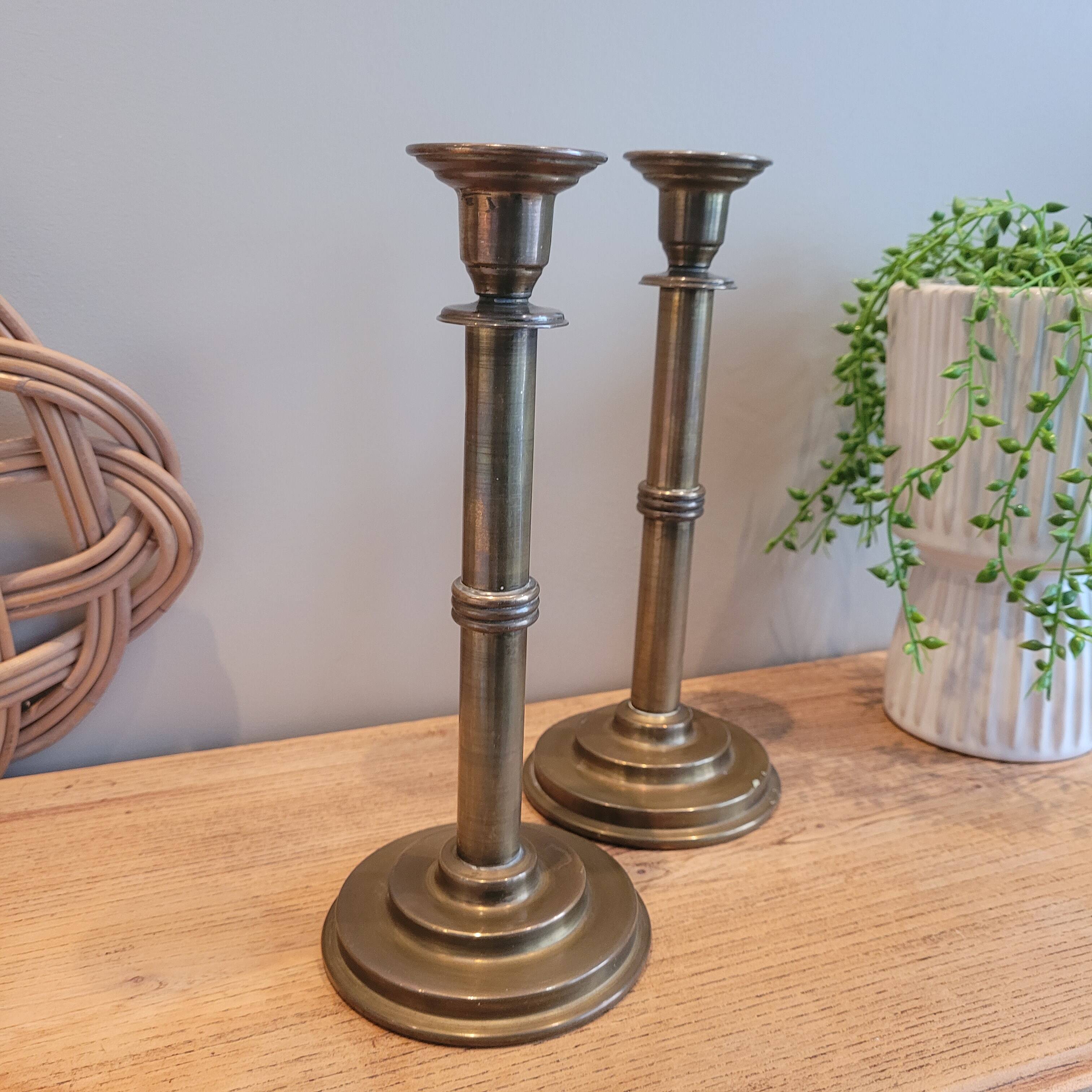 Pair of brass candle holders 22