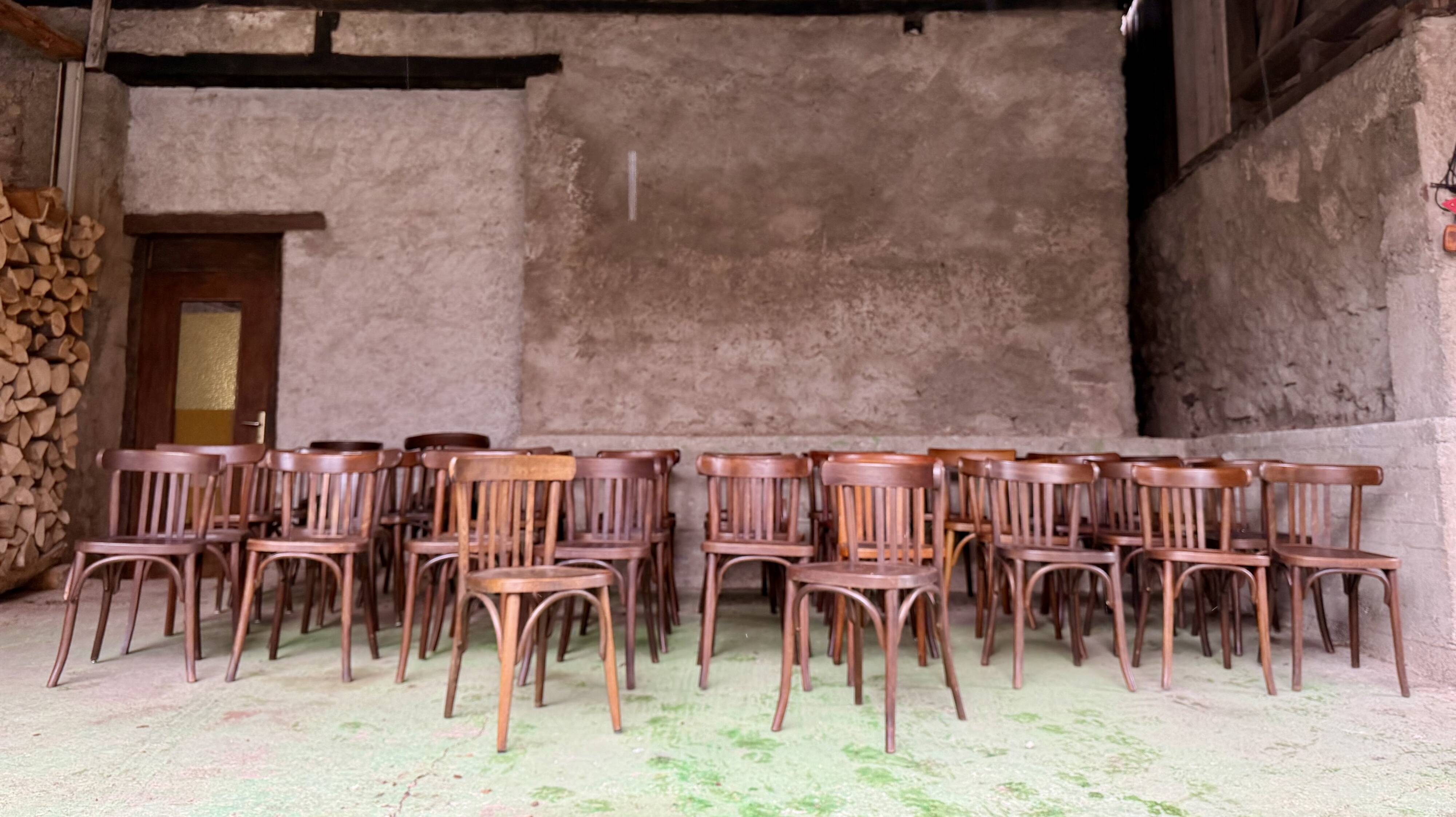 Set of 45 vintage bistro chairs