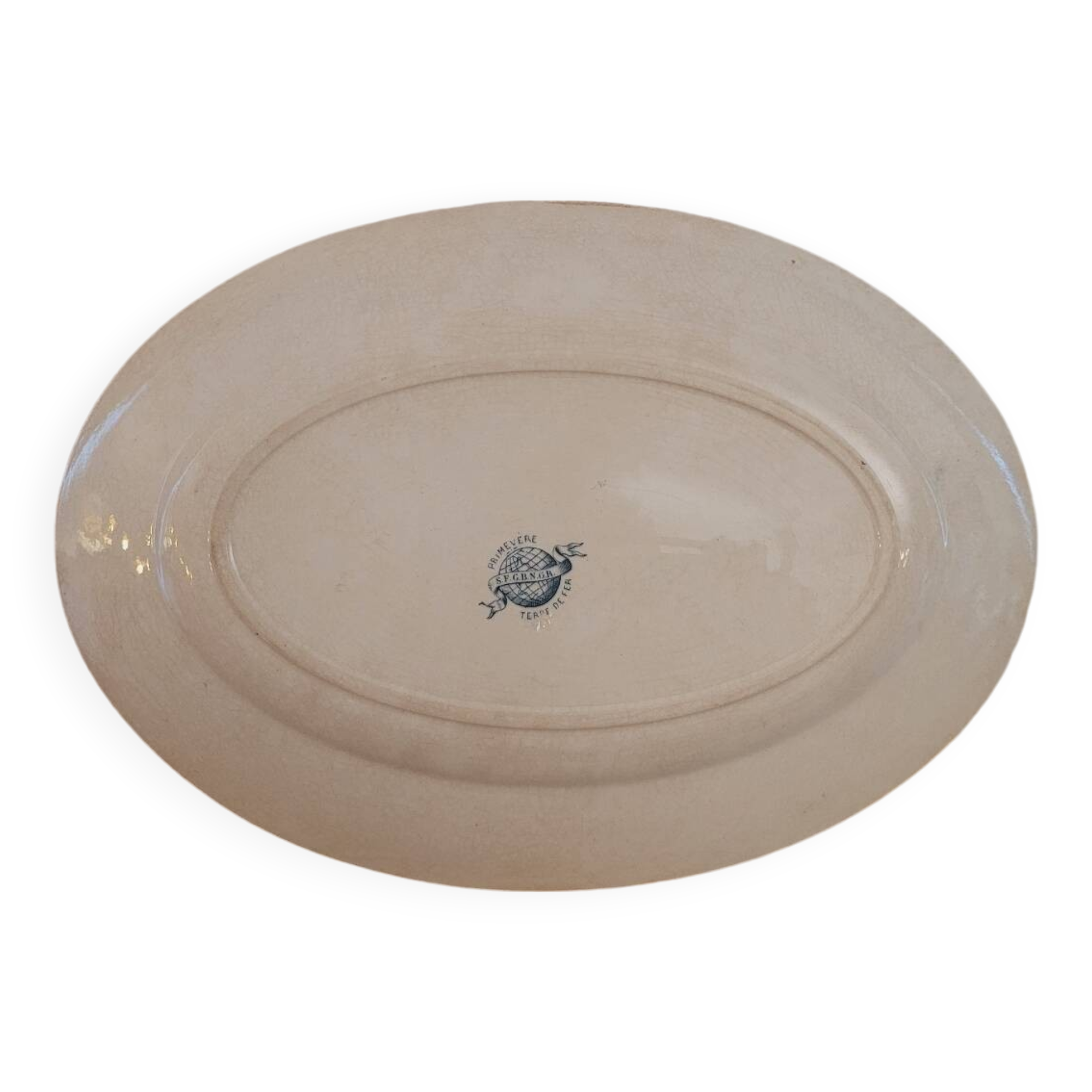 Oval iron earth dish late 19th century