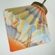 art déco glass PENDANT LIGHT airbrush pleated shape avantgarde design
