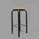 Vintage industrial stool in wood and metal