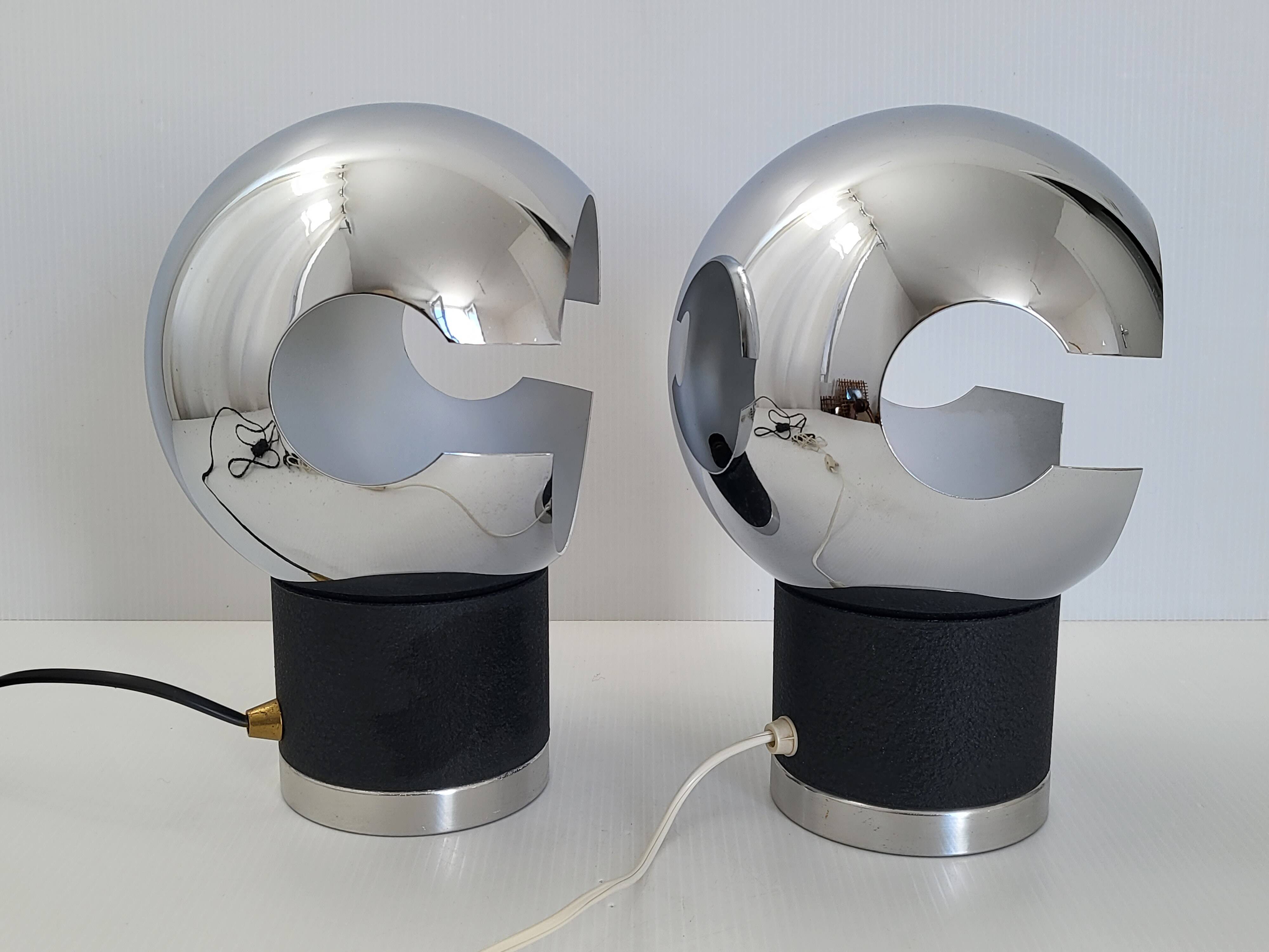 Pair of vintage 1960 space age lamps