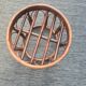 Varnished rattan pouf and cushion