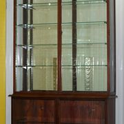 Rare glass-fronted Victorian apothecary cabinet.