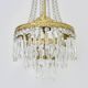 Vintage three-tiered balloon chandelier, glass pendants. 1970s.