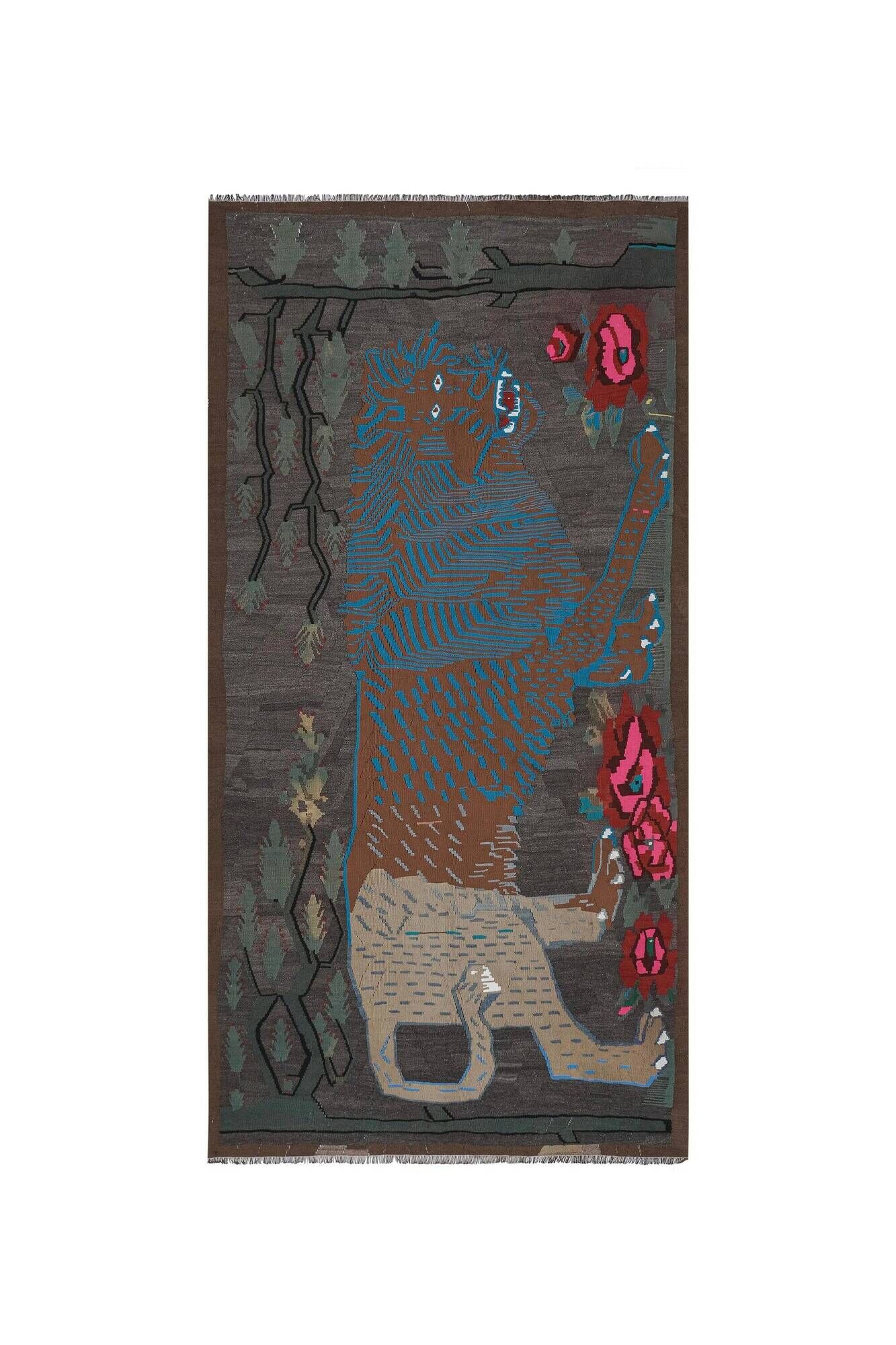 Vintage Turkish kilim handwoven 148x272 cm