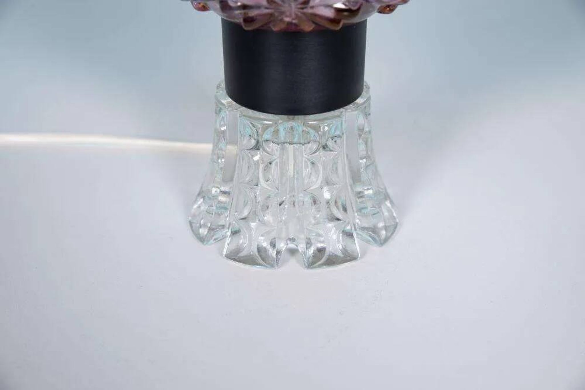 Lampe de table Vintage en verre coloré suédois, lampe de table en verre