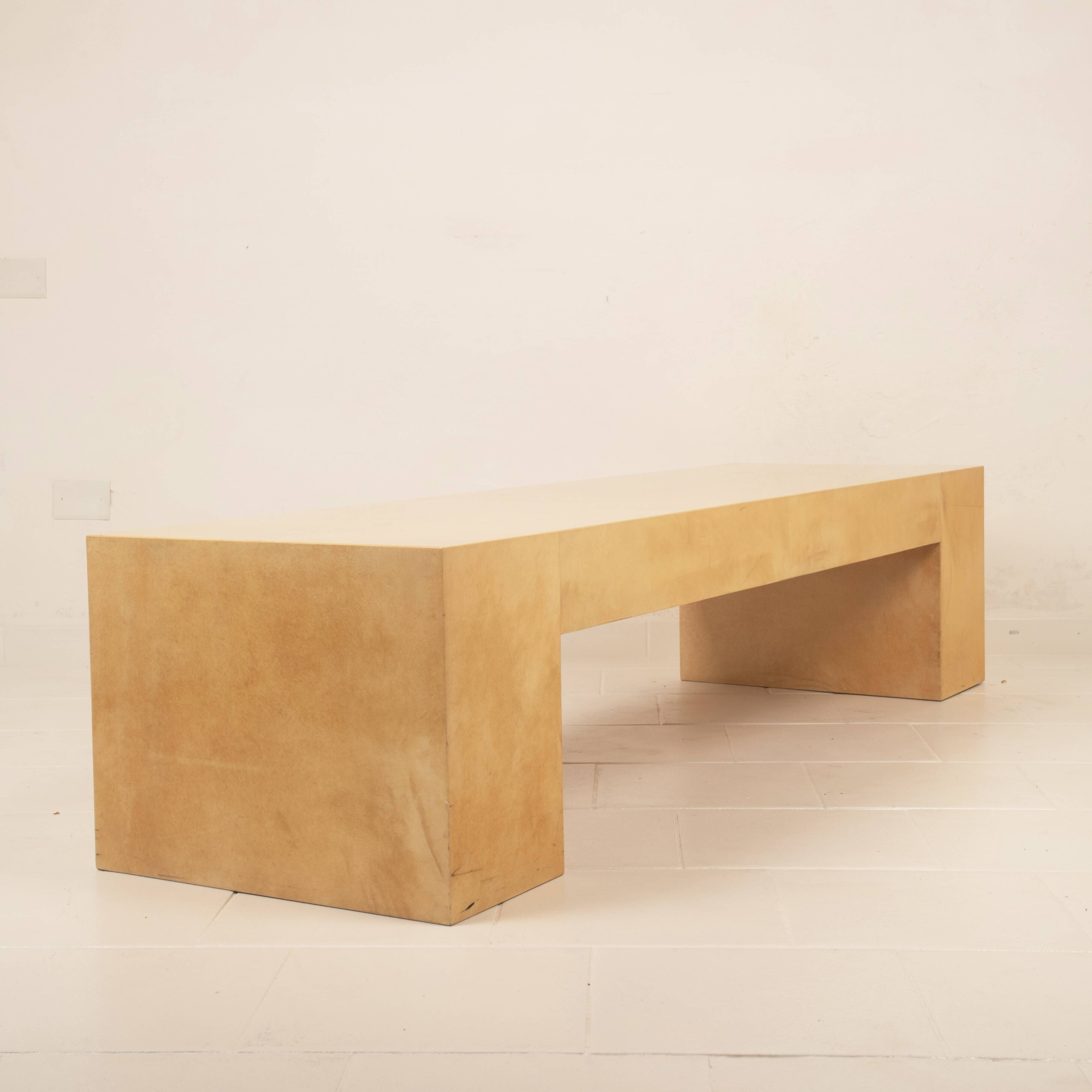 Giorgio Tura Mid-Century Parchment Custom Made Coffee Table for Tura Milano 1970
