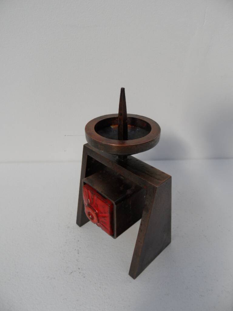 Bougeoir vintage en bronze 1960