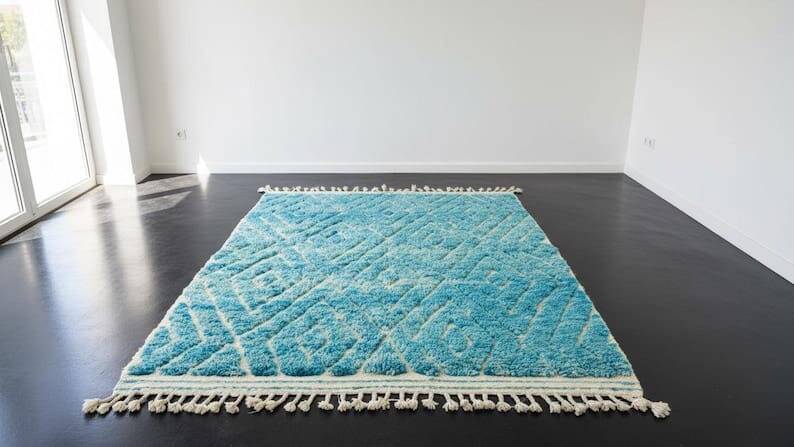 Handmade traditional beni ourain rug size 250 x 250 cm
