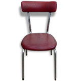 Red leatherette chair with chrome legs, vintage 1960/1970