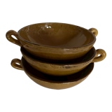 Produit BHV 3 bols jaunes à anses en terre vernissée de Biot 1950