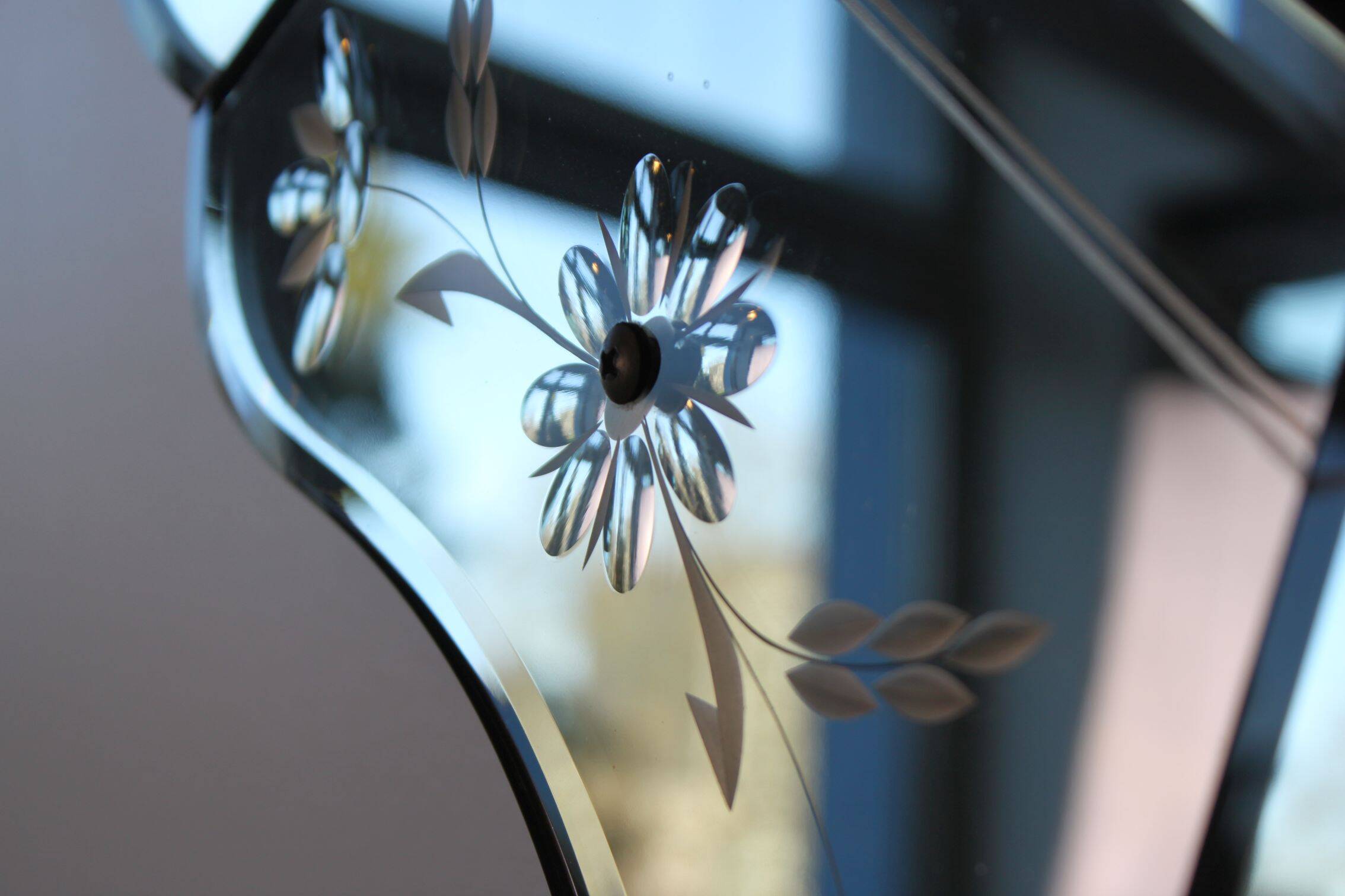 Vintage Venetian Style Faceted Mirror - 97x77cm