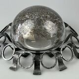 60s 70s Brutalist wall lamp or ceiling lamp made of iron & glass design