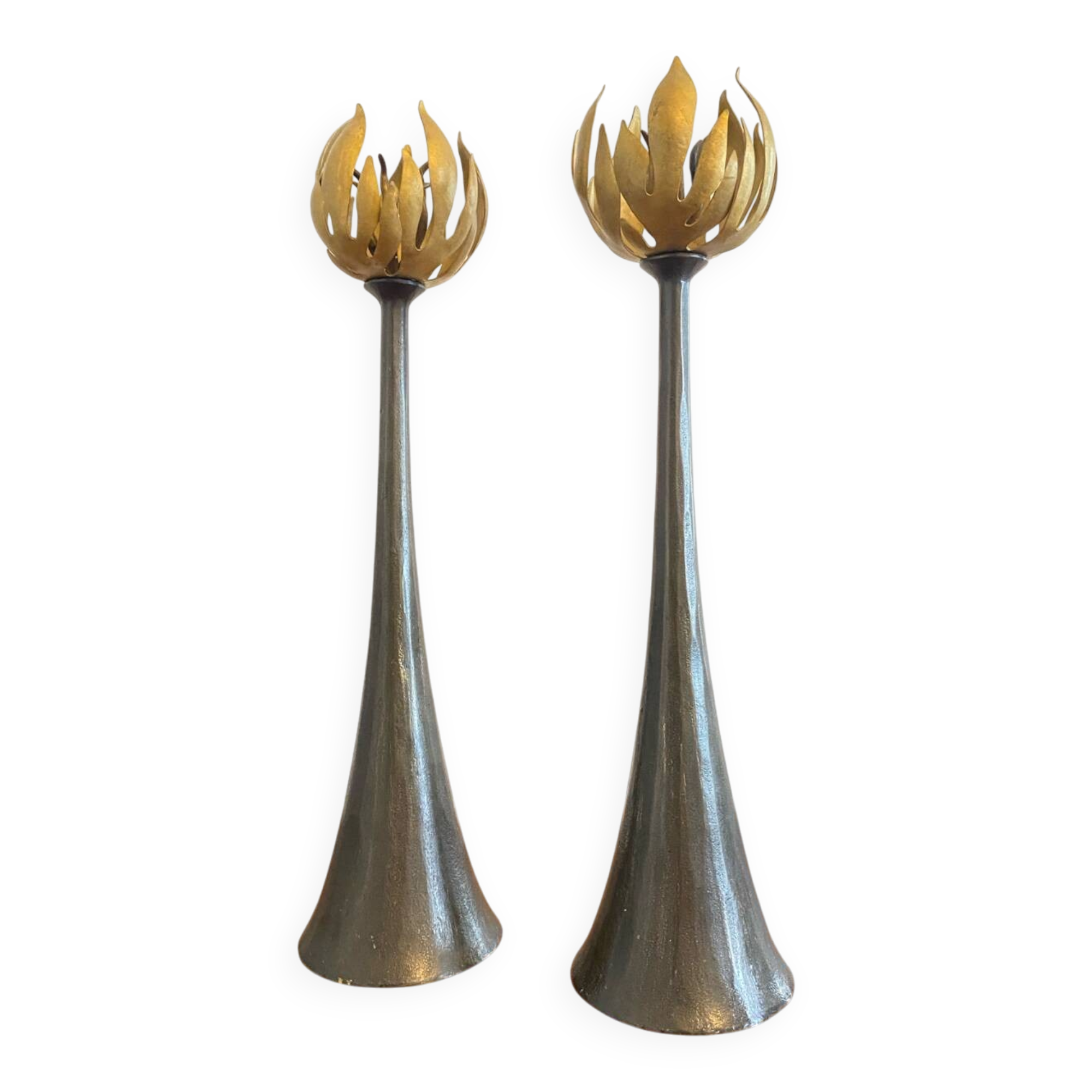 Pair of candlesticks "Flames" by Hervé van der Straeten