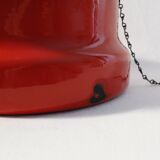 Vintage red enamelled metal kettle