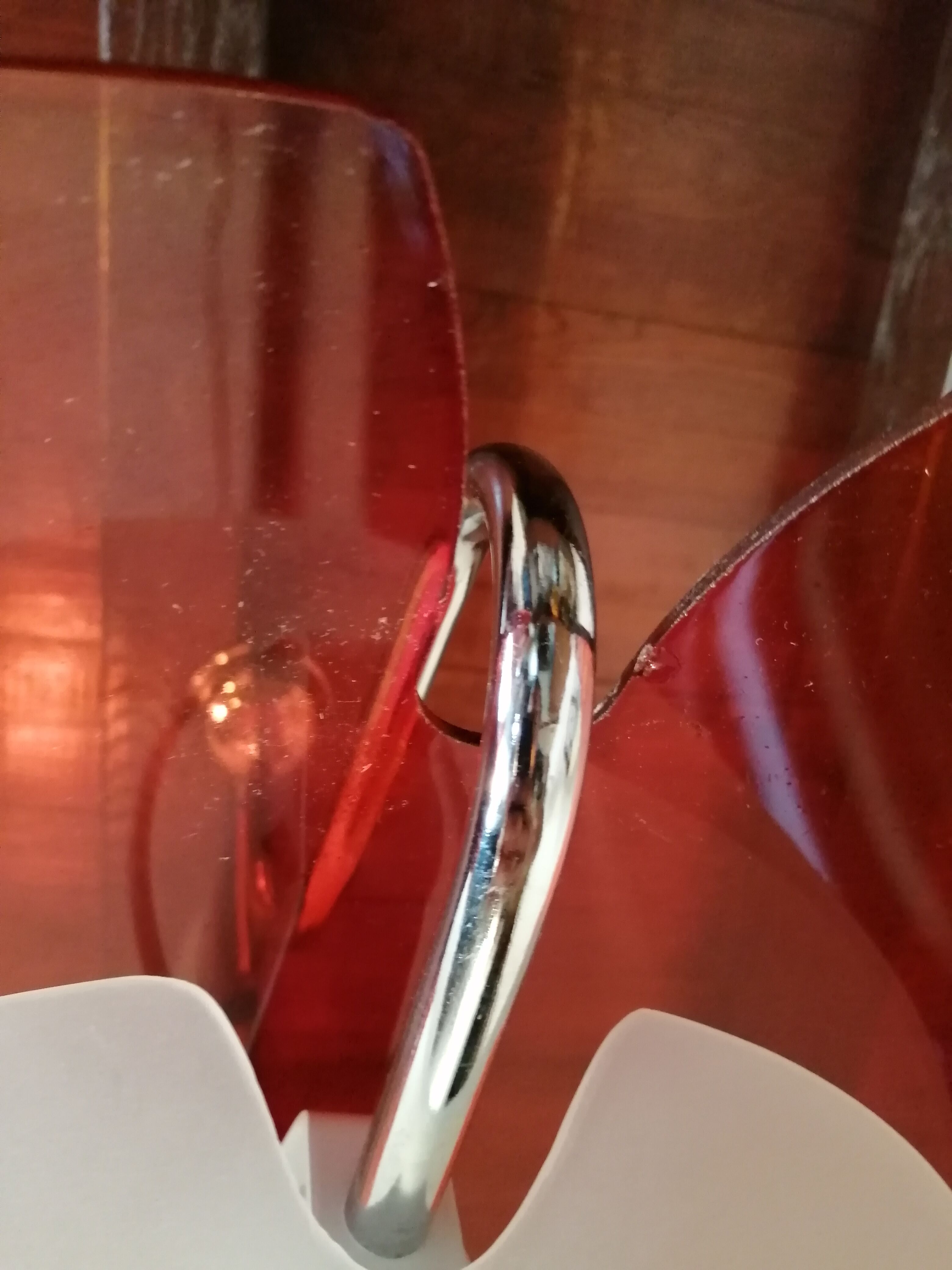 Vintage red space age glass pendant from the 80s