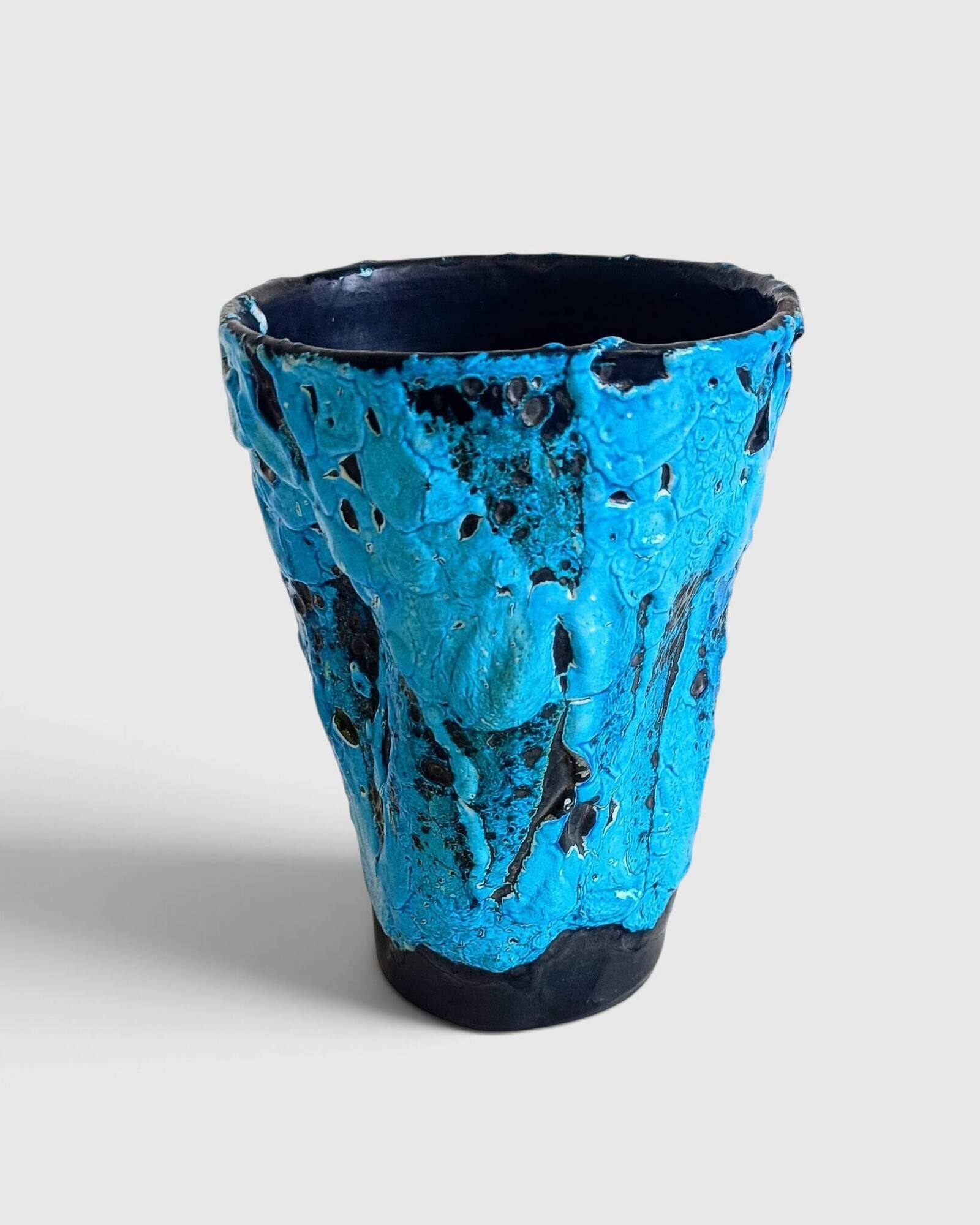 Charles Cart The Cyclops Blue Ceramic Vase, France, 1960s