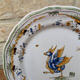 Hand-painted plate with old Moustiers decor
