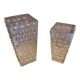 Pair of vintage bubble design moulded glass vases