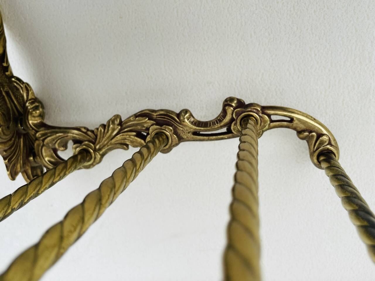 Bronze Coat Rack and Wall Shelf, Vintage, Louis XV Style