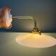 Vintage white opaline wall lamp with elbow arm
