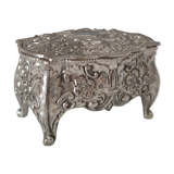 Silver metal box, jewellery box