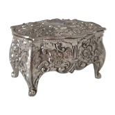 Silver metal box, jewellery box