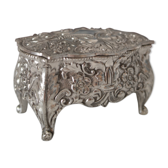 Silver metal box, jewellery box