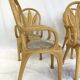 Ensemble de quatre chaises de salle à manger en rotin modernes du milieu du siècle, années 1970