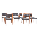 Set of 6 chairs model 80 designed by Niels Møller, 1960s
