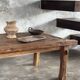 Large upcycled golden teak coffee table L1m60 W70 H45