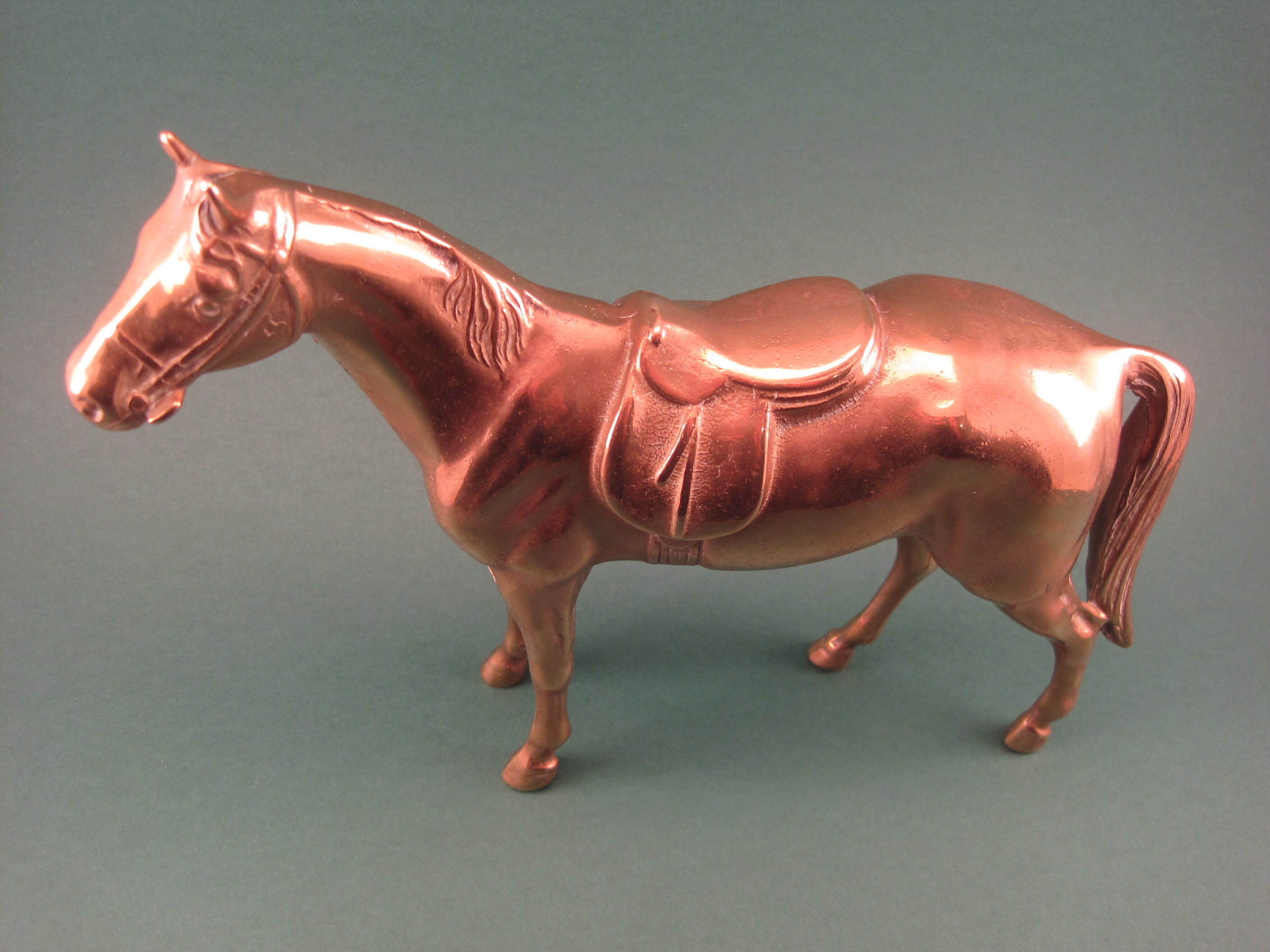 Animal statuette horse in solid brass